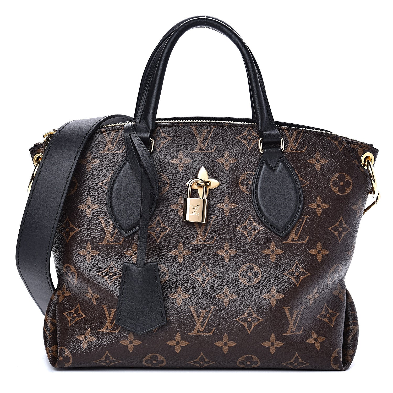 Louis Vuitton Monogram Flower Zipped Tote PM Black 1 of 8