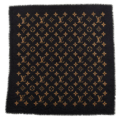 Louis Vuitton Wool Silk Monogram Giant Jungle Shawl Black 1 of 3
