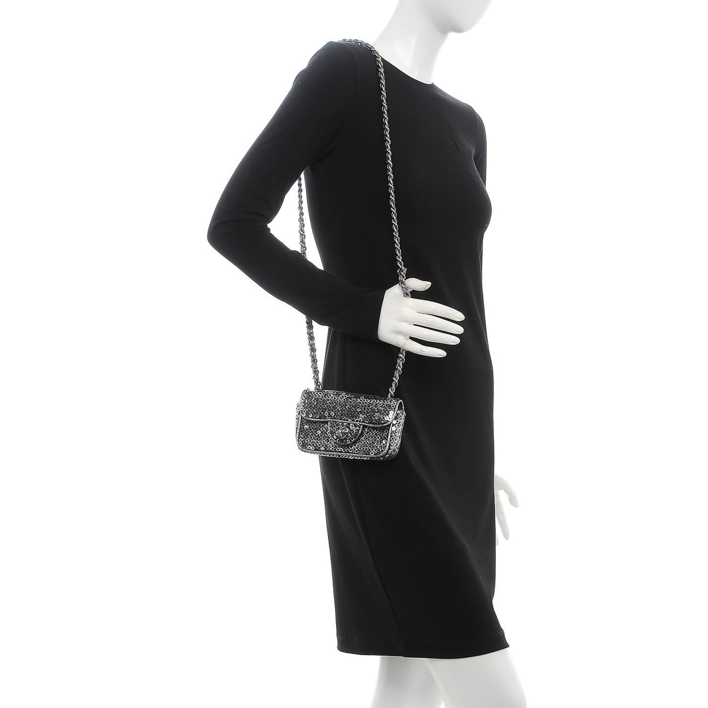 Sequin Micro Flap Dark Silver