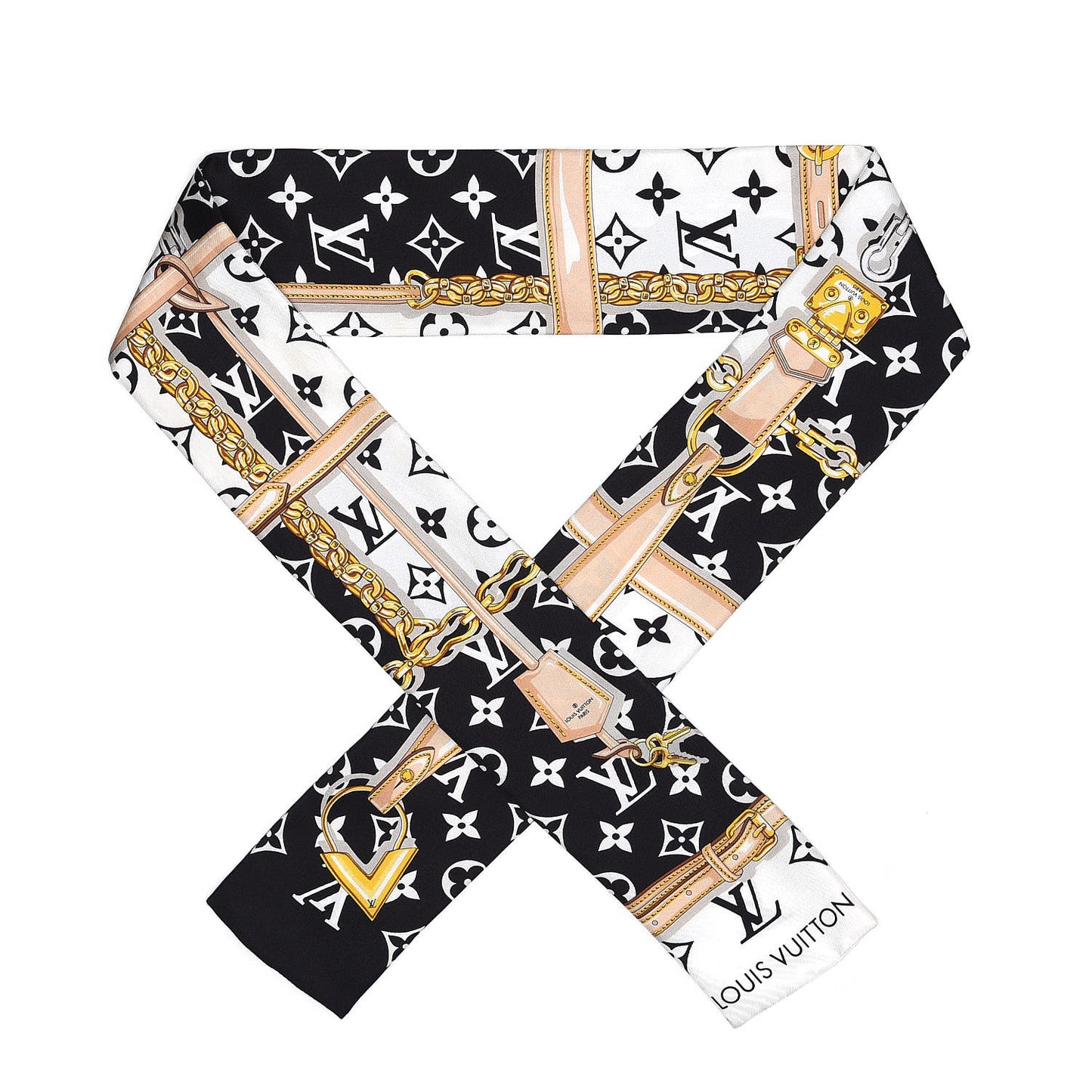Silk Monogram Confidential Bandeau Black