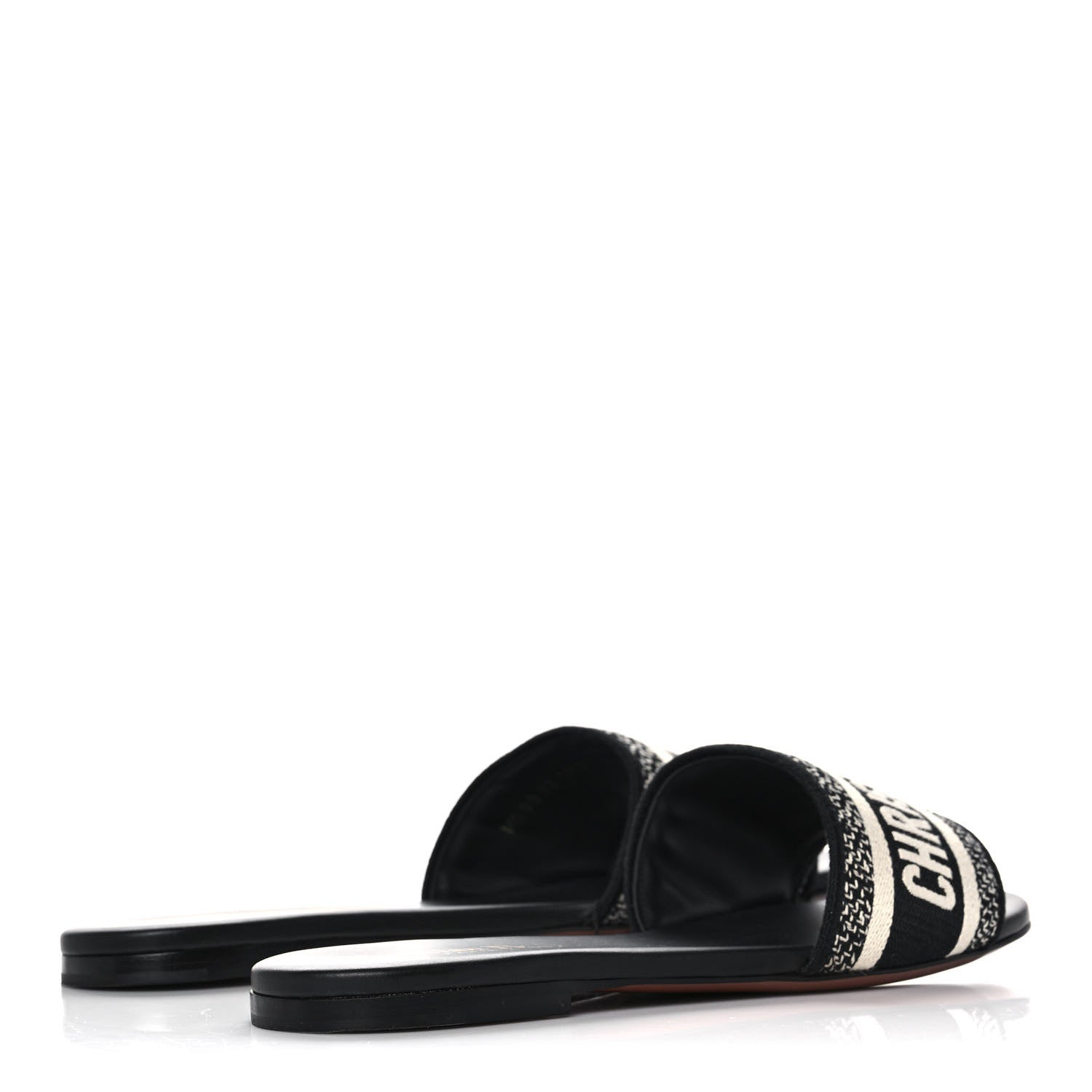 Christian Dior Canvas Embroidered Dway Mules Slide Sandals 38.5 Deep Blue 4 of 11