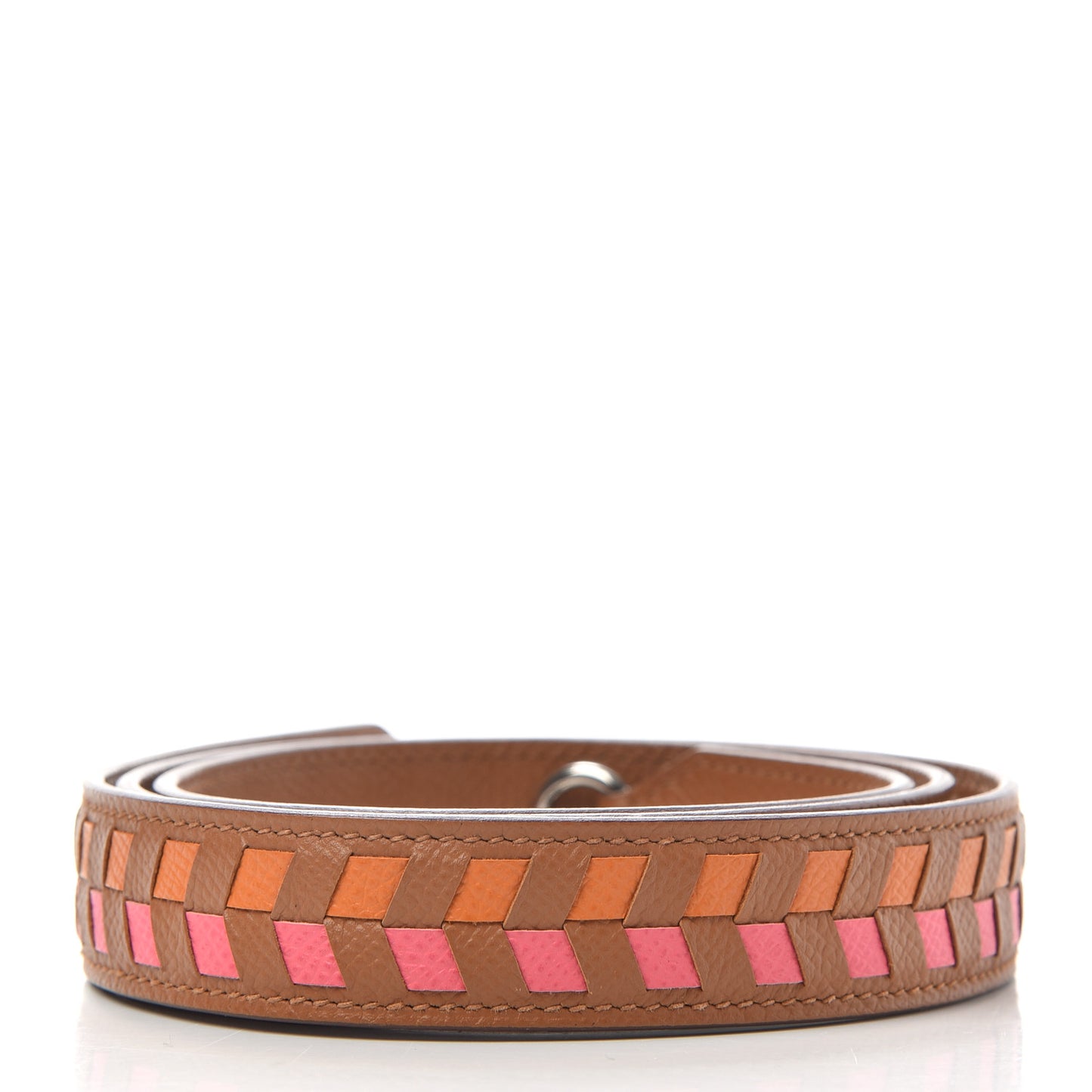 Epsom 25mm Tressage Shoulder Strap Abricot Rose Azalee Gold