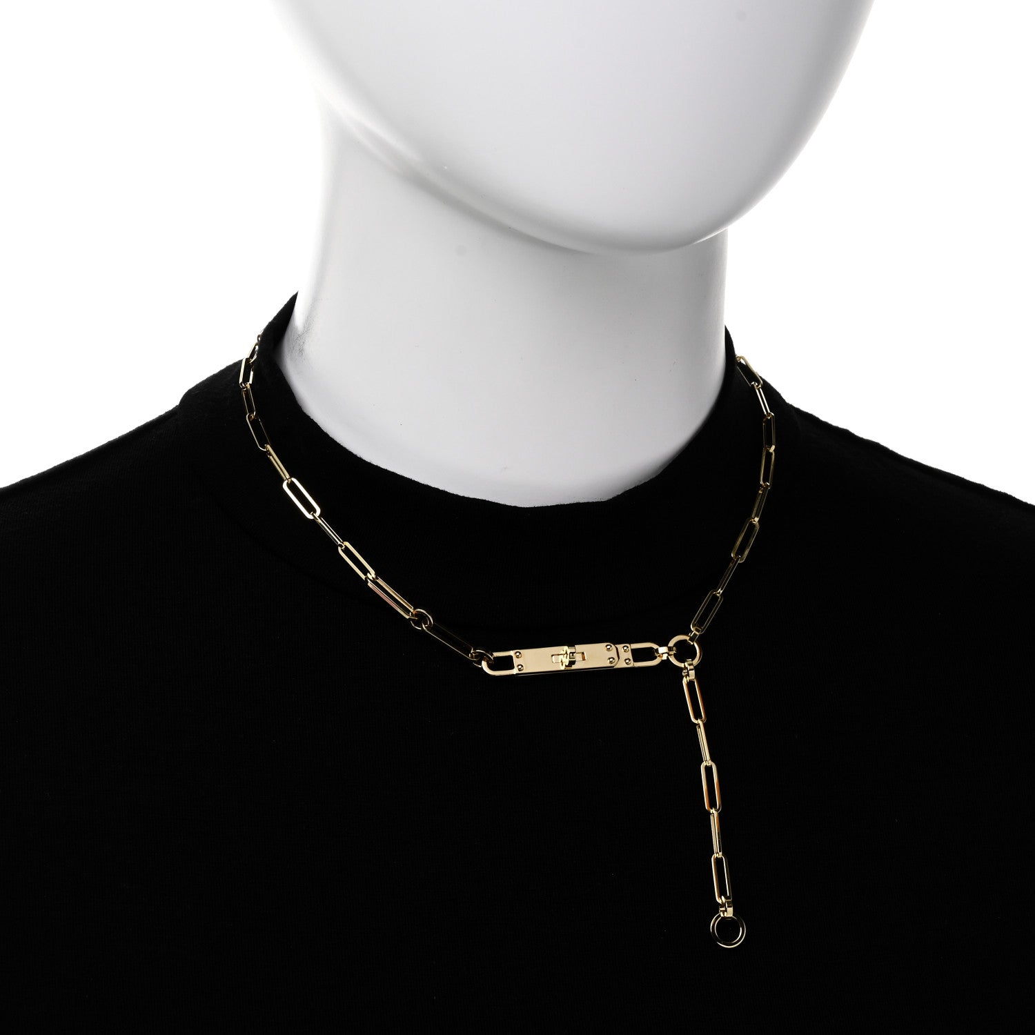 Hermes 18K Yellow Gold PM Kelly Chaine Lariat Necklace SH 2 of 5