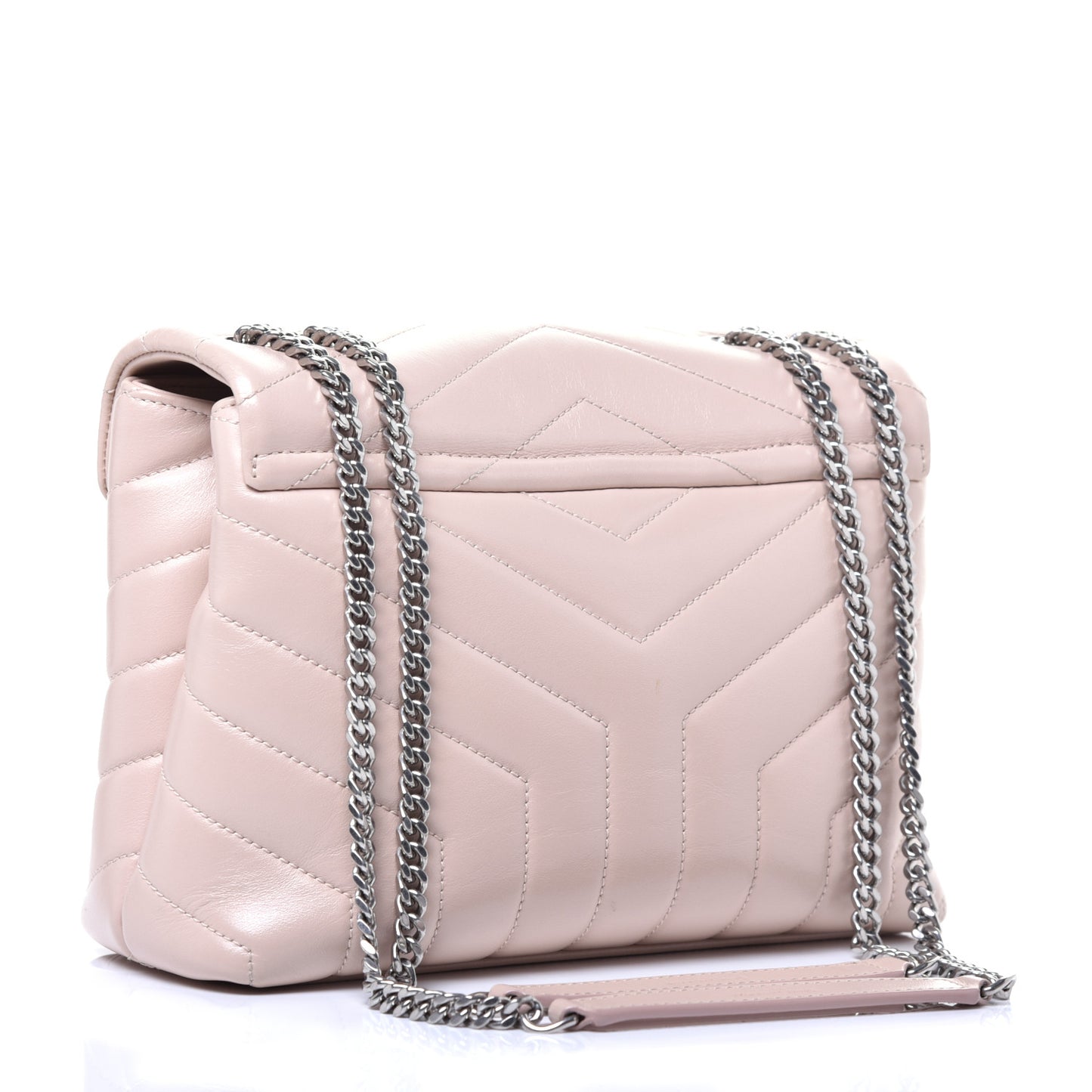 Calfskin Y Quilted Monogram Small Loulou Chain Satchel Rose Antic