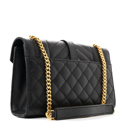 Saint Laurent Grain De Poudre Textured Mixed Matelasse Triquilt Small Monogram Satchel Black 3 of 11