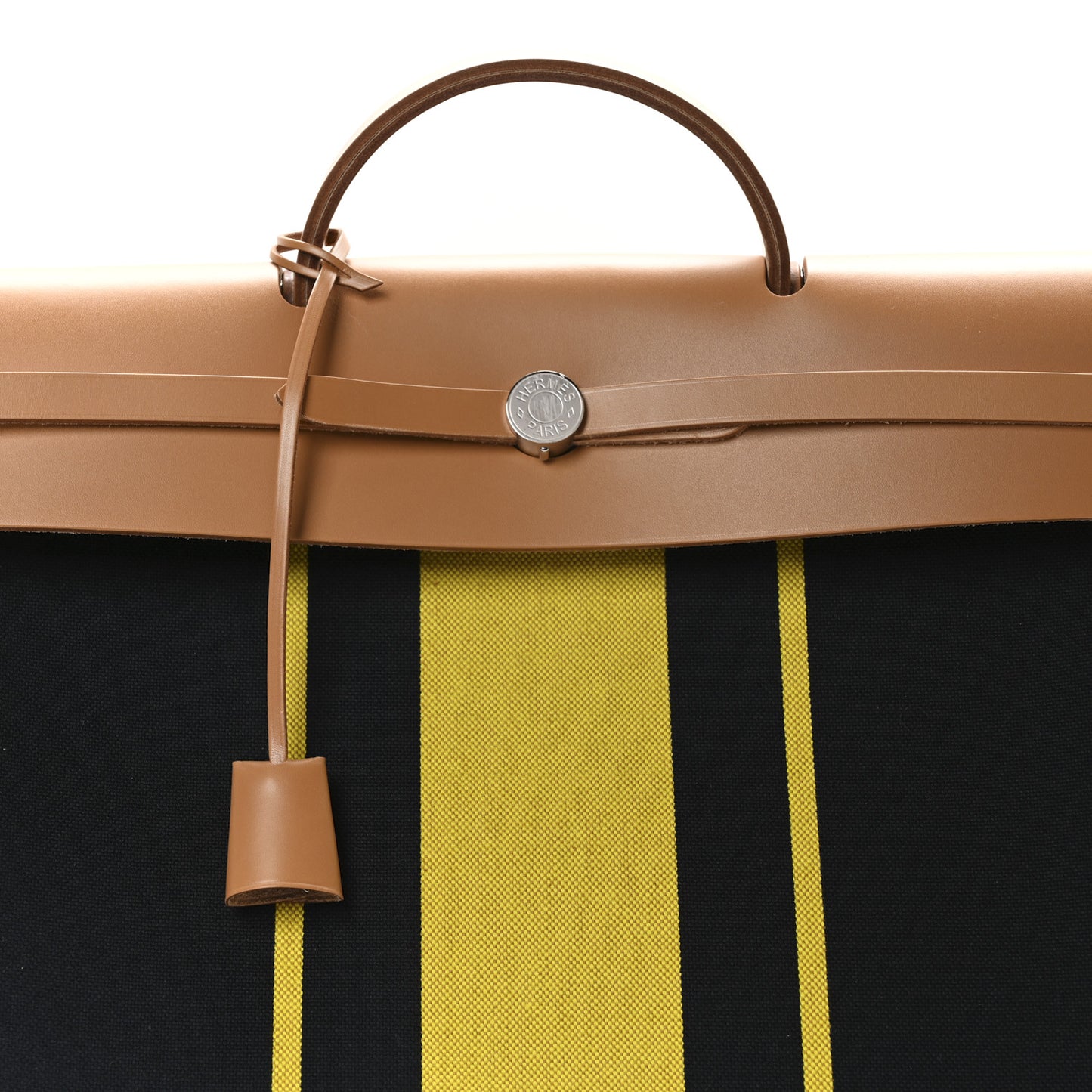 H Plume Canvas Vache Hunter Rayures d'Equipage Herbag Cabine Zip 50 Jaune Ecru Beige Gold