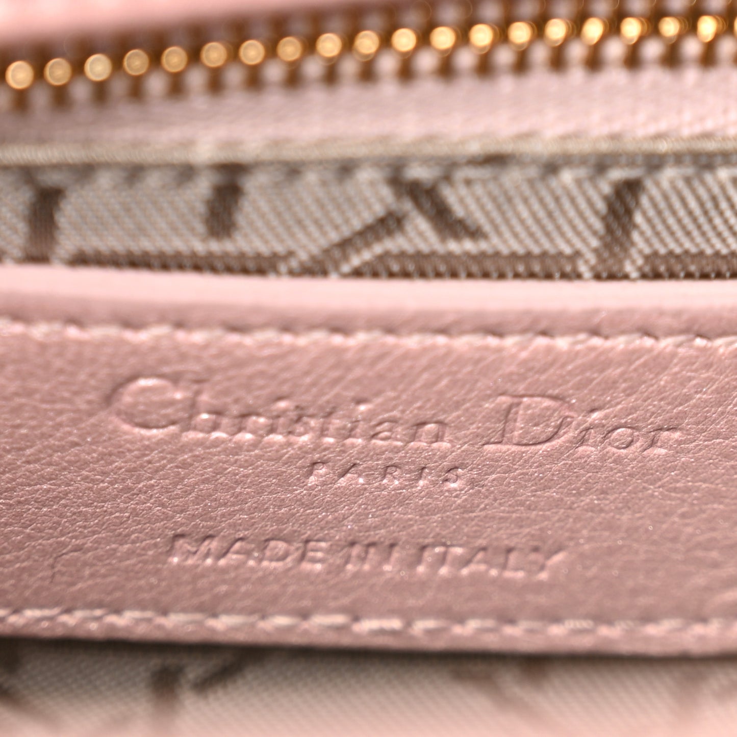 Metallic Lambskin Cannage Mini Lady Dior Lotus