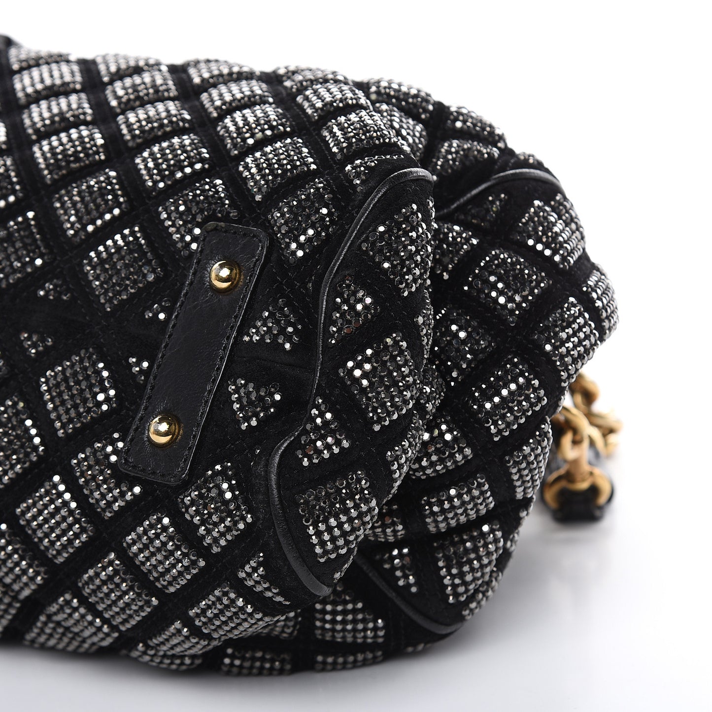 Suede Crystal Quilted Stam Black