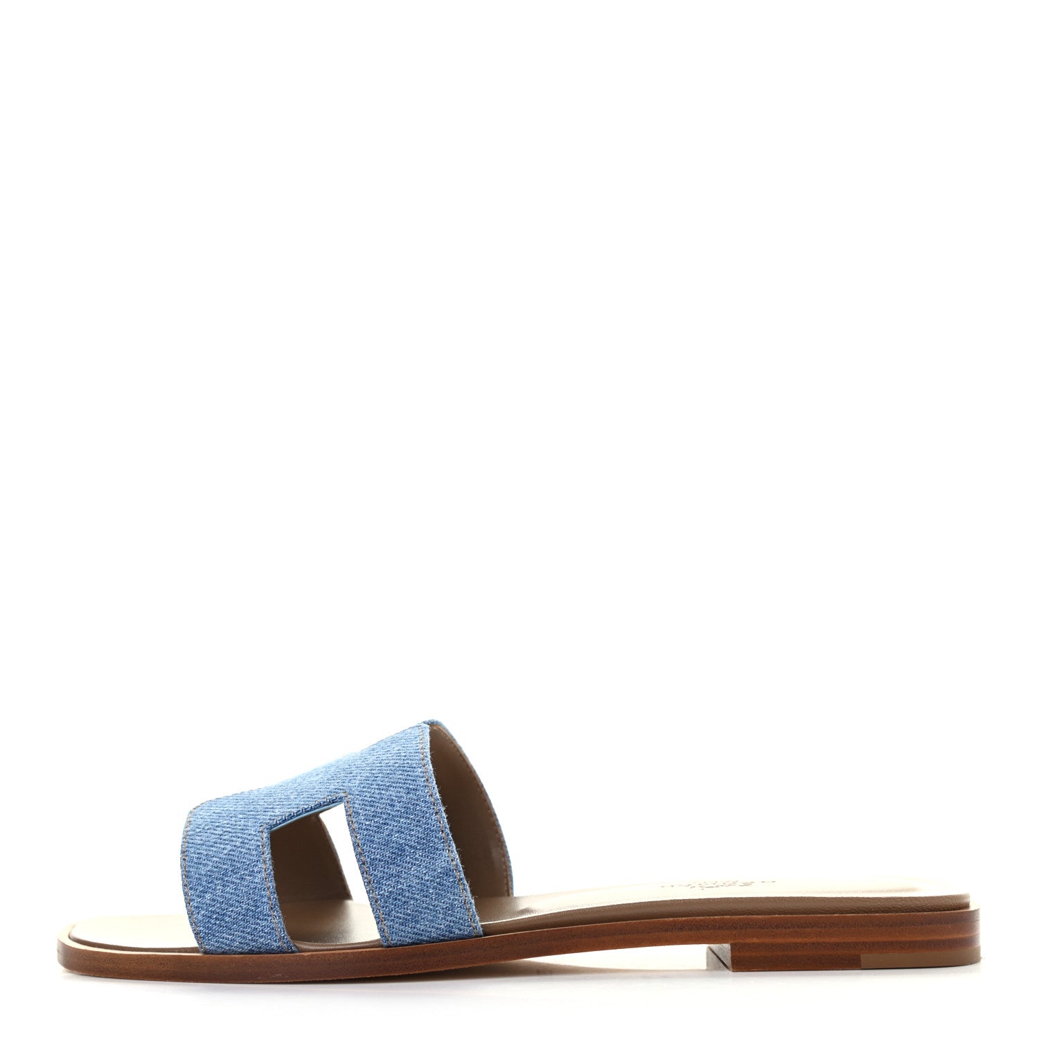 Hermes Denim Canvas Oran Sandals 35.5 Bleu Clair 1 of 7