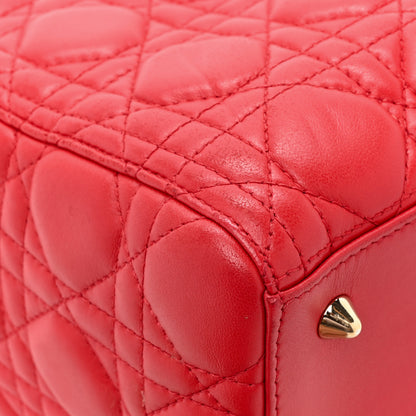 Christian Dior Lambskin Cannage Medium Lady Dior Red 12 of 14