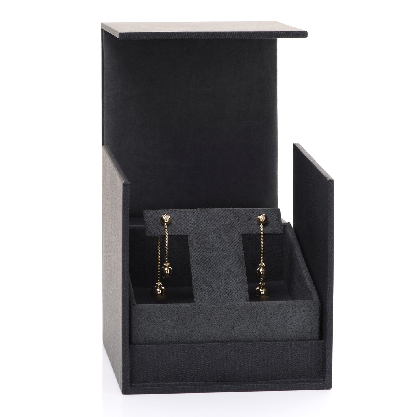 18K Yellow Gold Diamond Solari Chain Drop Earrings