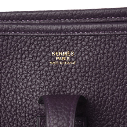 Hermes Taurillon Clemence Evelyne III PM Raisin 6 of 8