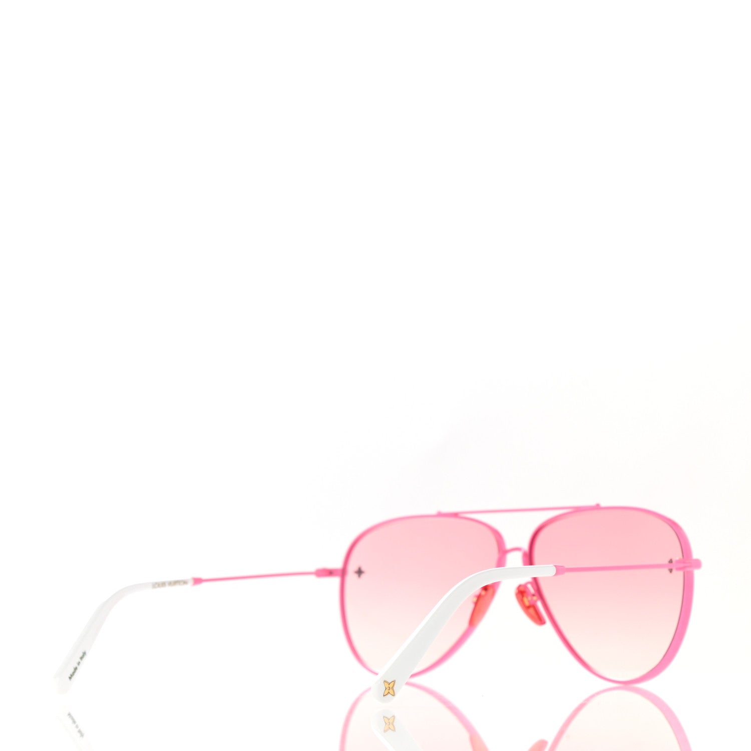 Louis Vuitton アビエイターサングラス ピンクレンズ Louis Vuitton LV Aviator Sunglasses Z1731U Pink 1155430 – FASHIONPHILE