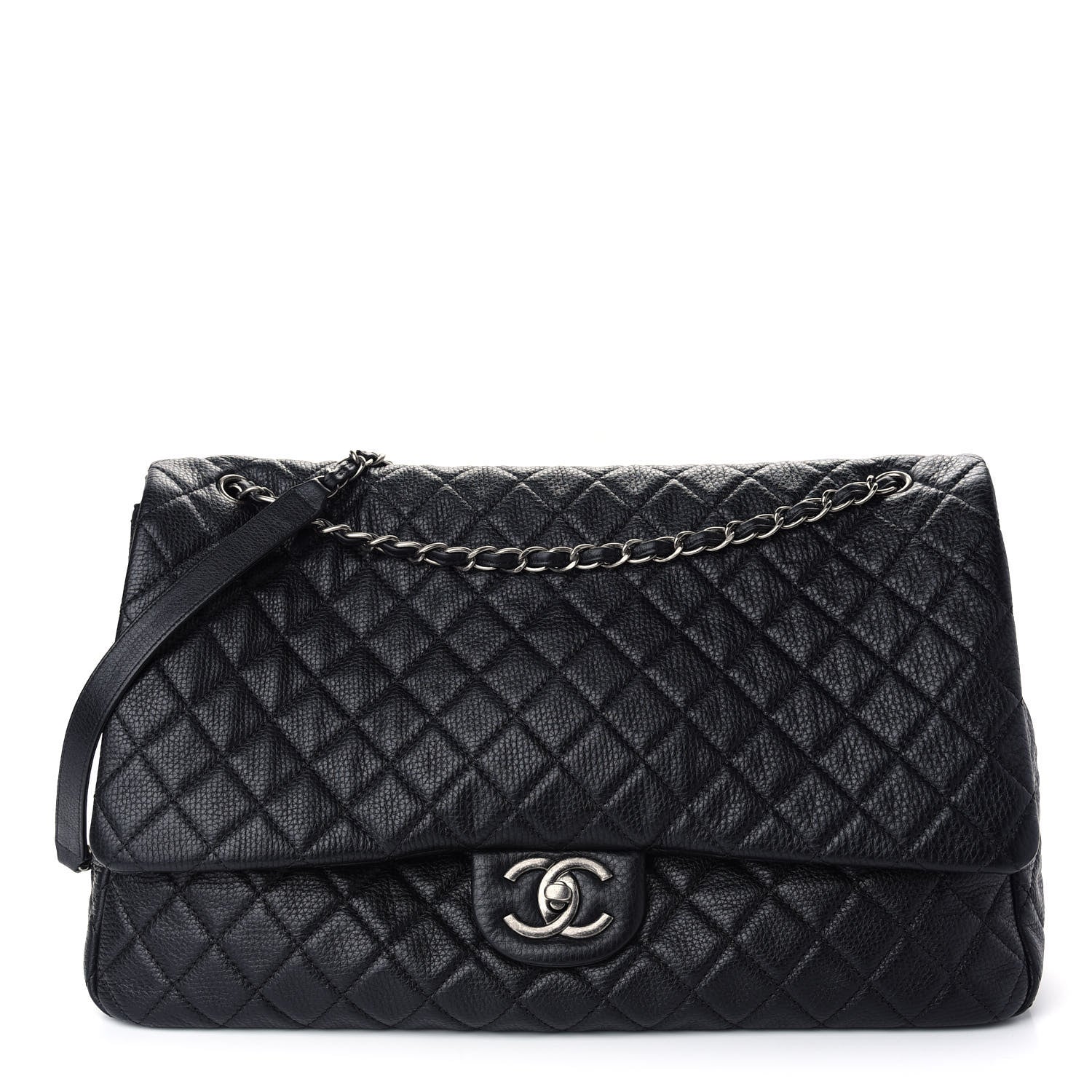 Chanel Calfskin Quilted XXL Travel Flap Bag Black 1 of 9