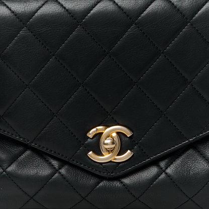Chanel Calfskin Quilted Metal Top Handle Envelope Flap Black 12 of 16