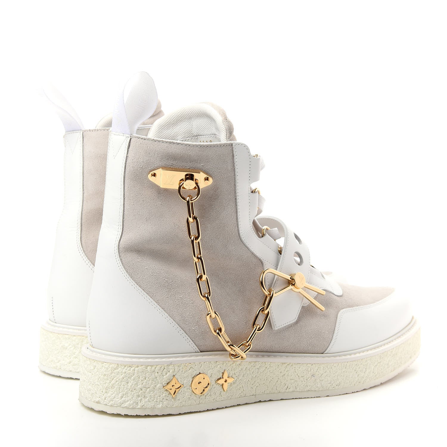 Louis Vuitton Calfskin Suede Mens Creeper Ankle Boots 9.5 White 4 of 12