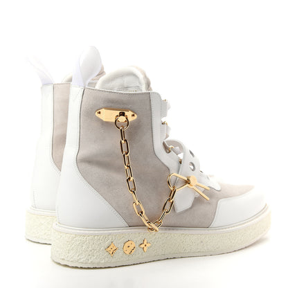 Louis Vuitton Calfskin Suede Mens Creeper Ankle Boots 9.5 White 4 of 12