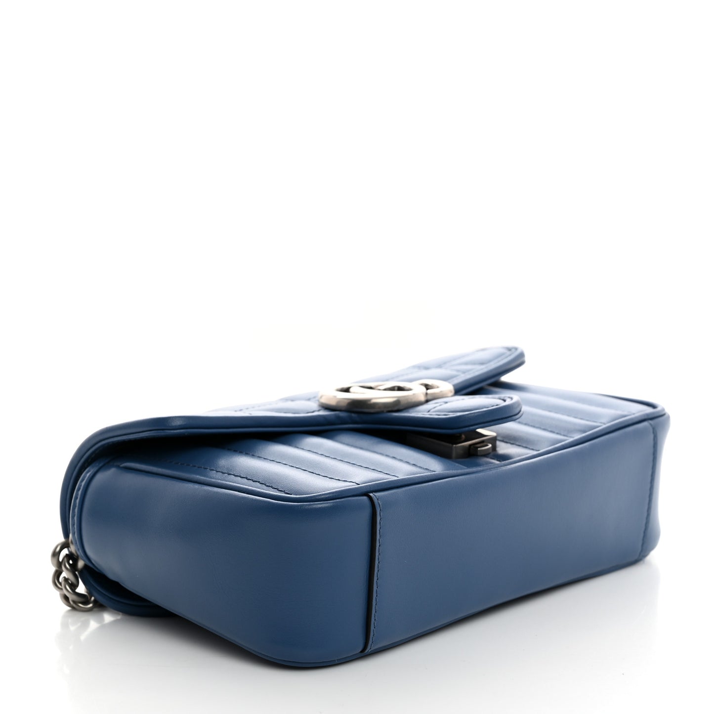 Calfskin Matelasse Aria Mini GG Marmont Shoulder Bag Clear Blue