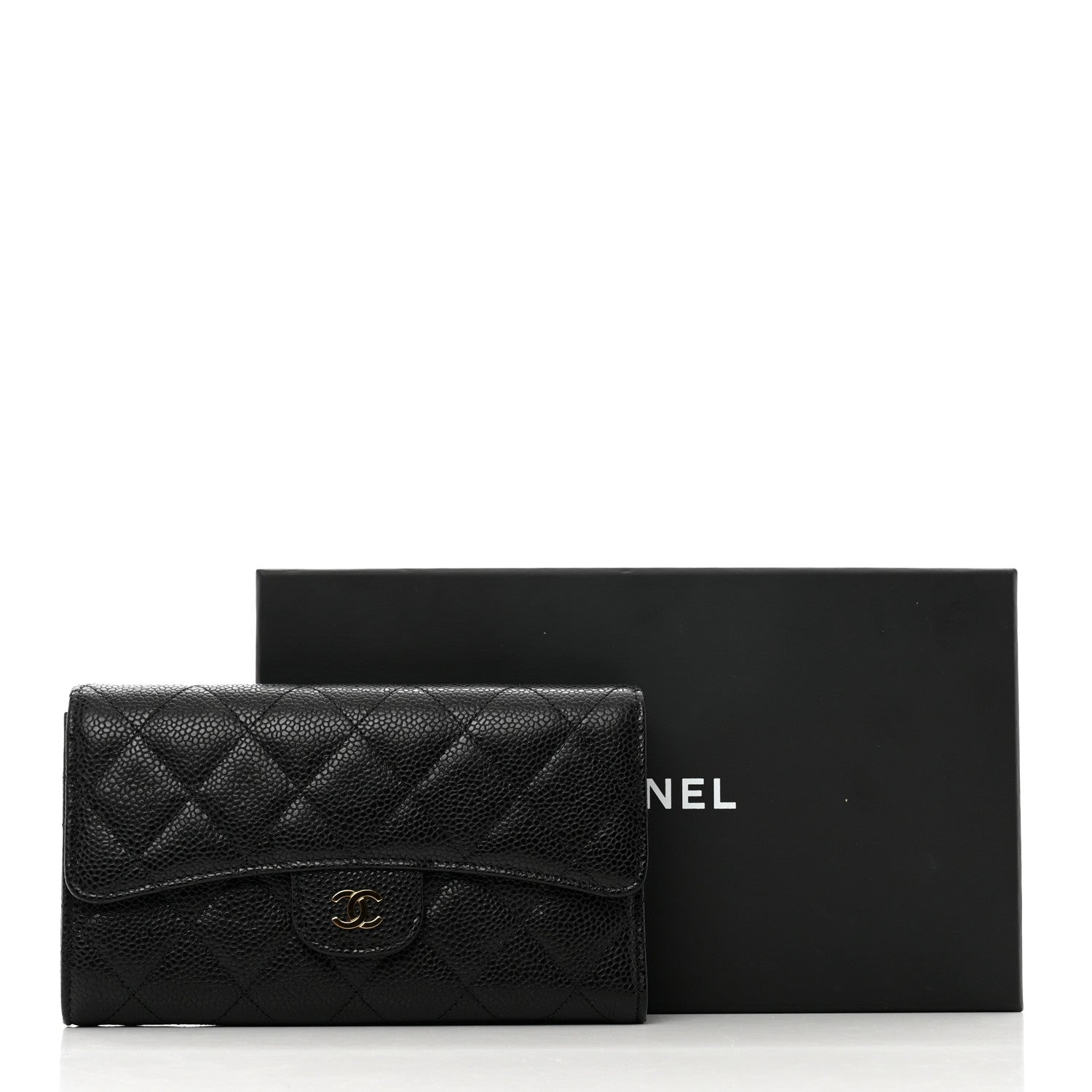 Chanel Caviar Quilted Large Flap Wallet Black 9 of 9