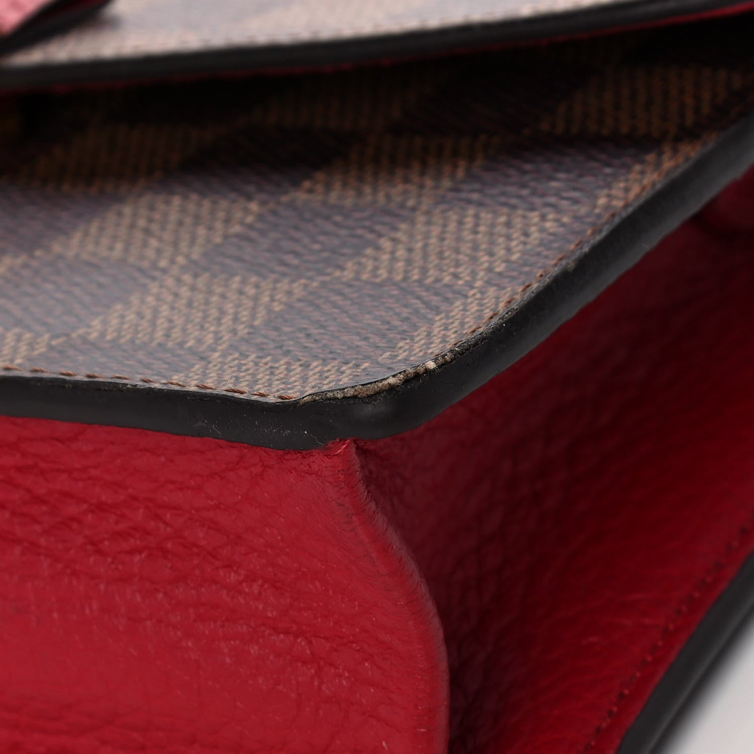 Louis Vuitton Damier Ebene Croisette Chain Wallet Scarlet 10 of 14
