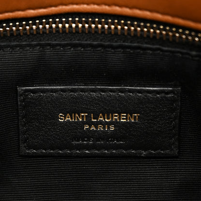 Saint Laurent Lambskin Quilted Small Loulou Puffer Monogram Chain Satchel Dark Honey 6 of 11