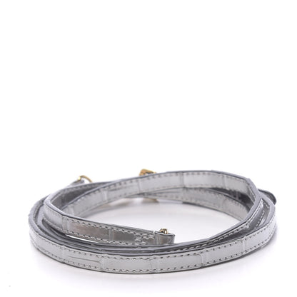 Louis Vuitton Metallic Alligator Adjustable Shoulder Strap Silver 2 of 3