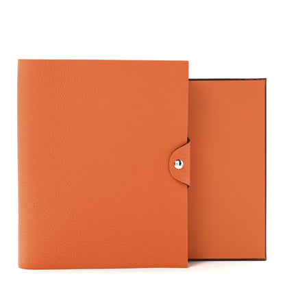Hermes Togo Ulysse MM Notebook Cover Orange Minium 9 of 9