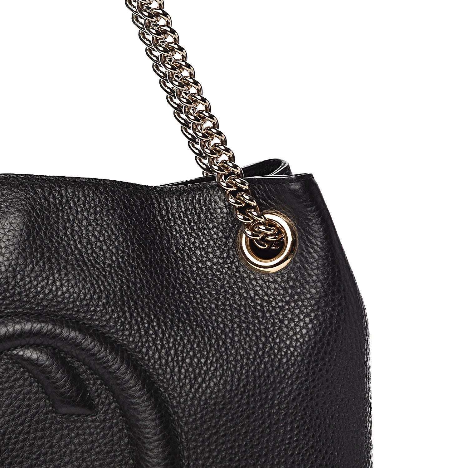 Gucci Pebbled Calfskin Medium Soho Chain Shoulder Bag Black 10 of 10
