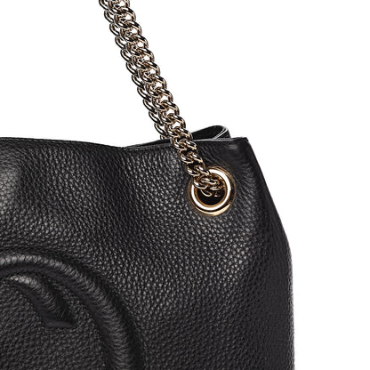 Gucci Pebbled Calfskin Medium Soho Chain Shoulder Bag Black 10 of 10
