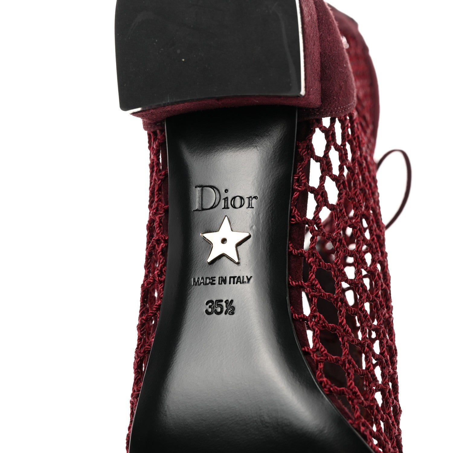 Christian Dior Suede Resille Naughtily-D 30mm Ankle Boots 35.5 Rouge Noir 8 of 8