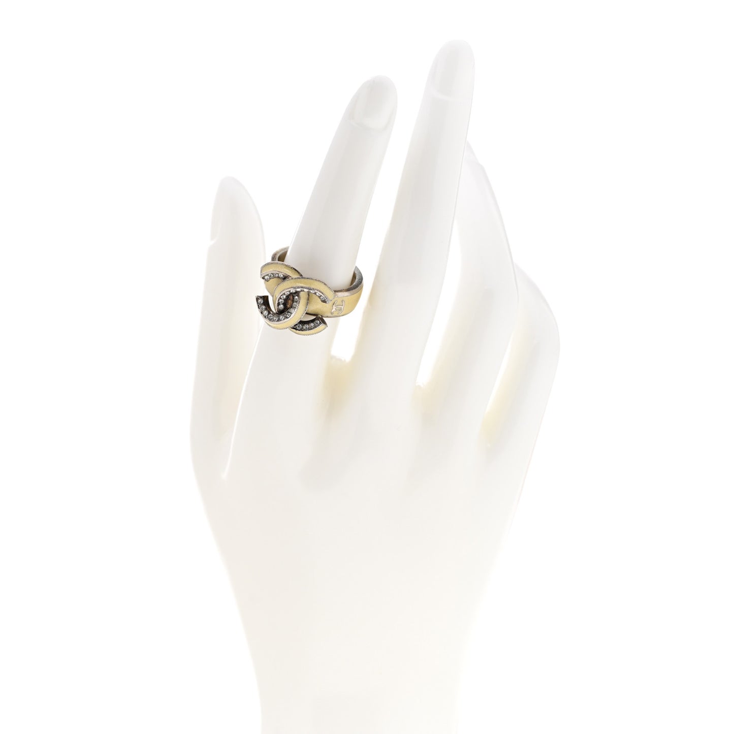 Enamel Crystal CC Ring 52/6 Silver