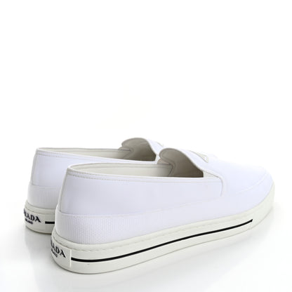 Prada Technical Nylon Triangle Logo Mens Slip On Sneakers 11 White 5 of 12