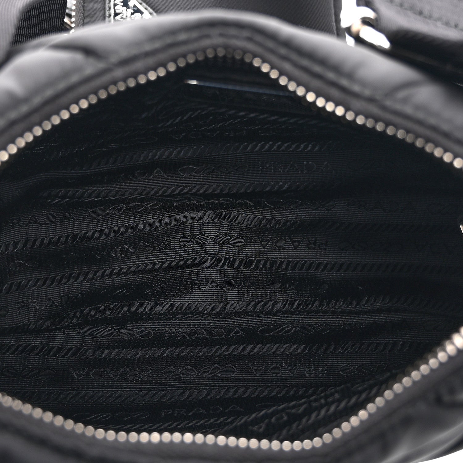 Prada Re-Nylon Triangle Padded Patchwork Shoulder Bag Black 5 of 10