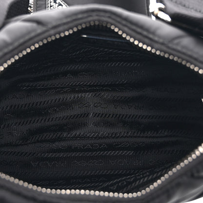 Prada Re-Nylon Triangle Padded Patchwork Shoulder Bag Black 5 of 10