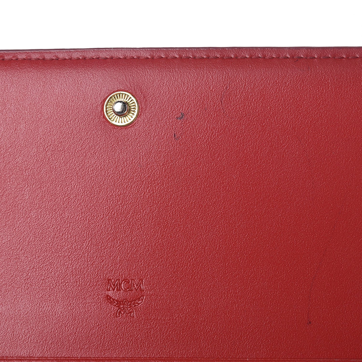MCM Visetos Continental Flap Wallet Red 9 of 11