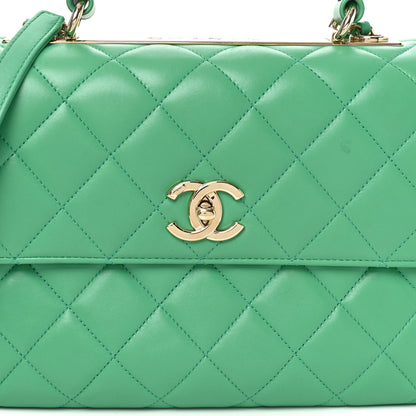 Chanel Lambskin Quilted Medium Trendy CC Flap Dual Handle Bag Green 8 of 10