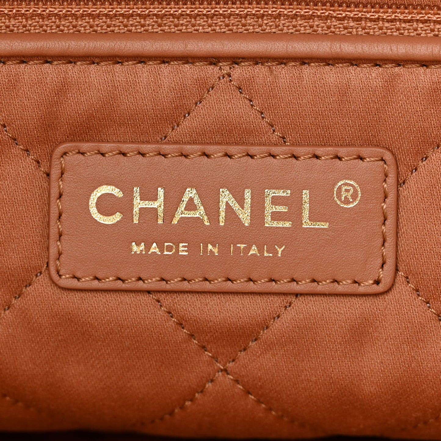 Shiny Calfskin Quilted Small Chanel 22 Beige