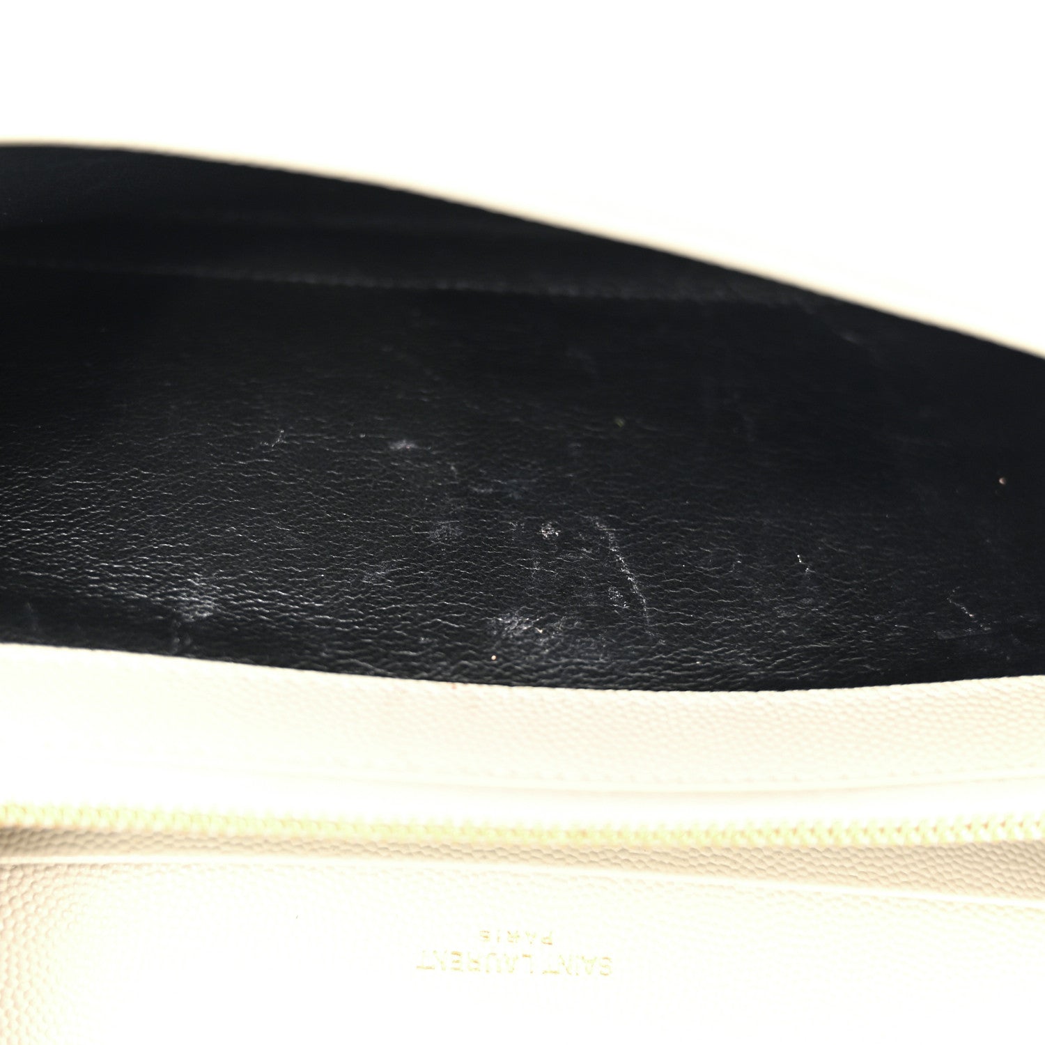 Saint Laurent Grain De Poudre Mixed Matelasse Triquilt Monogram Chain Wallet Blanc Vintage 12 of 15