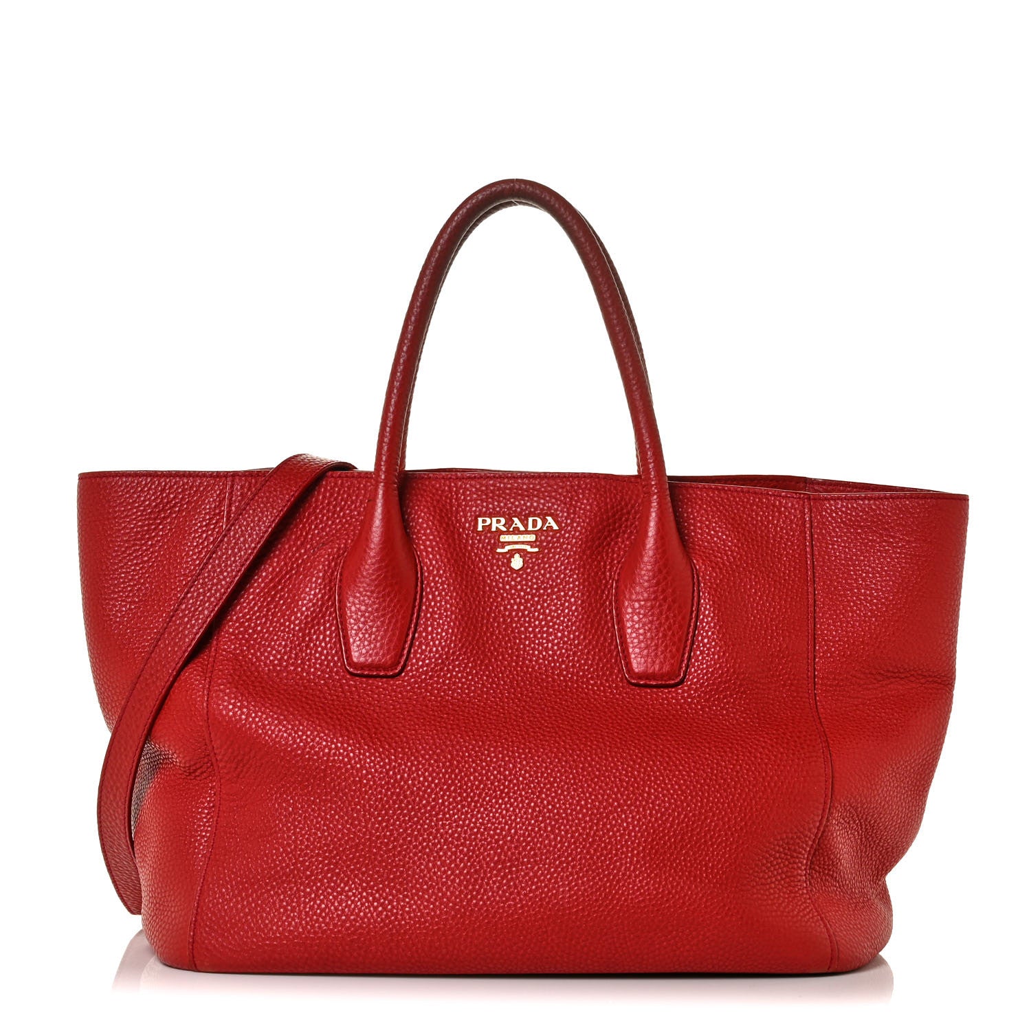 Prada Vitello Daino Tote Rosso 1 of 11