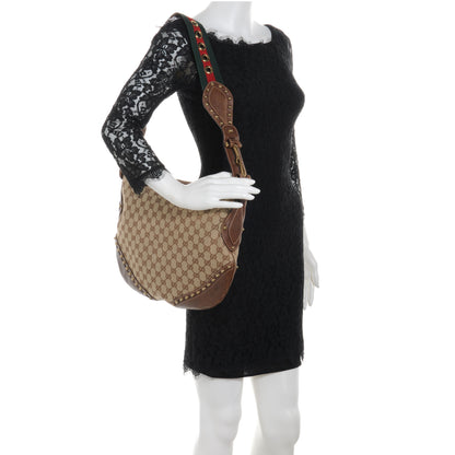 Gucci Monogram Pelham Studded Shoulder Bag Brown 2 of 7