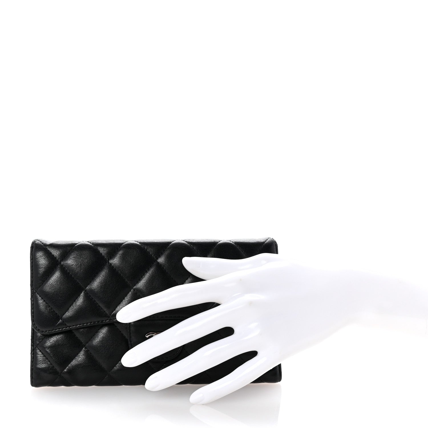 Chanel Lambskin Quilted Large Flap Wallet  Black 2 of 7