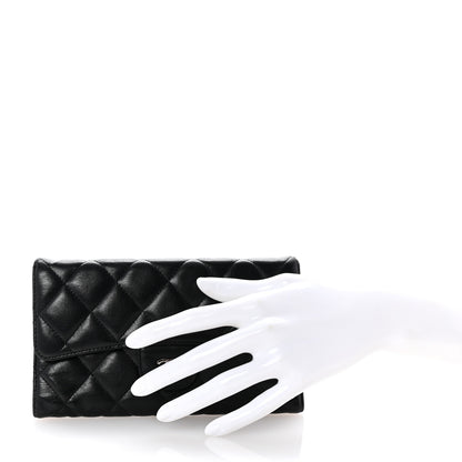 Chanel Lambskin Quilted Large Flap Wallet  Black 2 of 7
