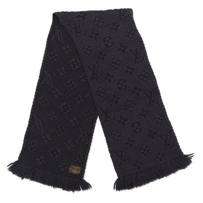 Louis Vuitton Wool Silk Logomania Scarf Charcoal Grey 2 of 3