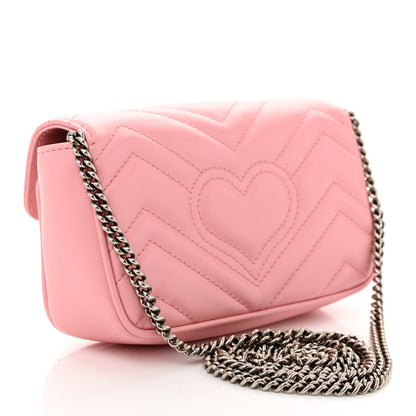 Gucci Calfskin Matelasse Super Mini GG Marmont Shoulder Bag Wild Rose 3 of 11
