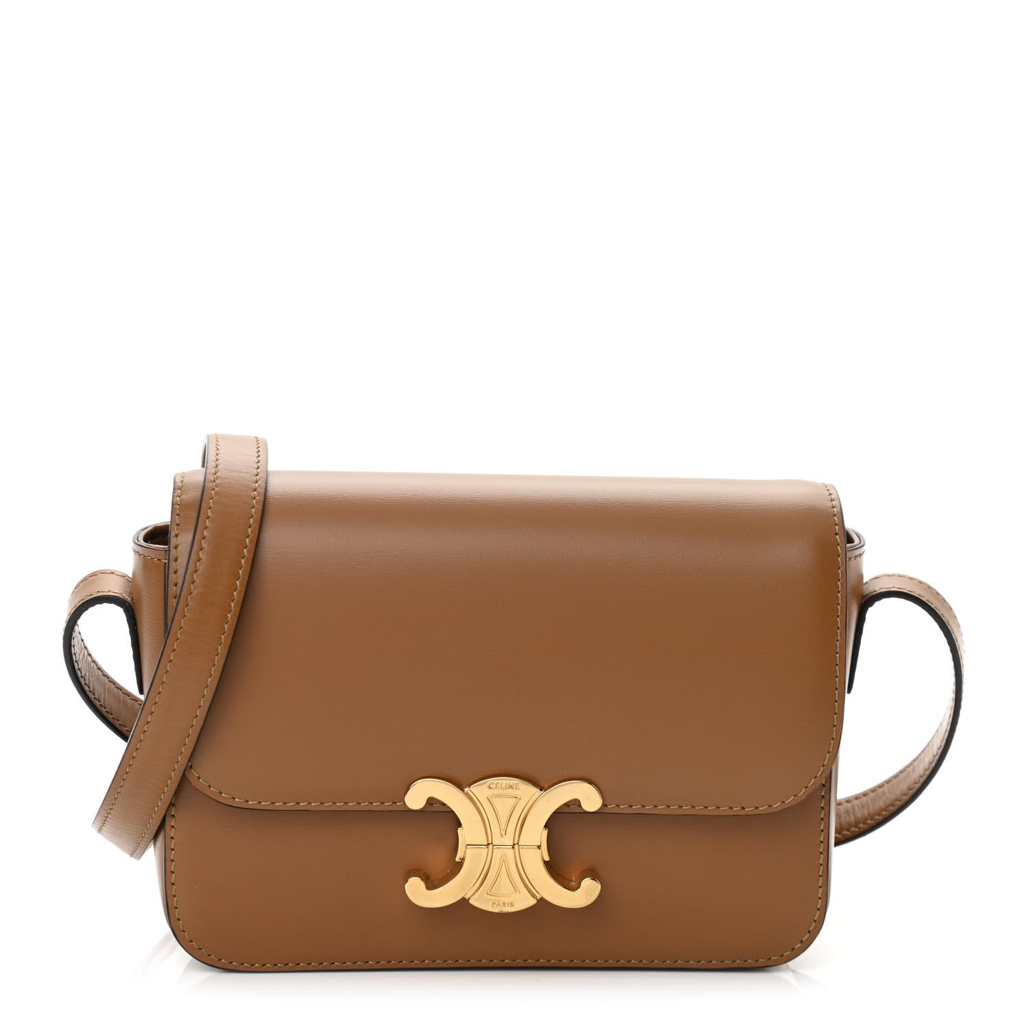 Celine Shiny Calfskin Nano Triomphe Tan 1 of 10