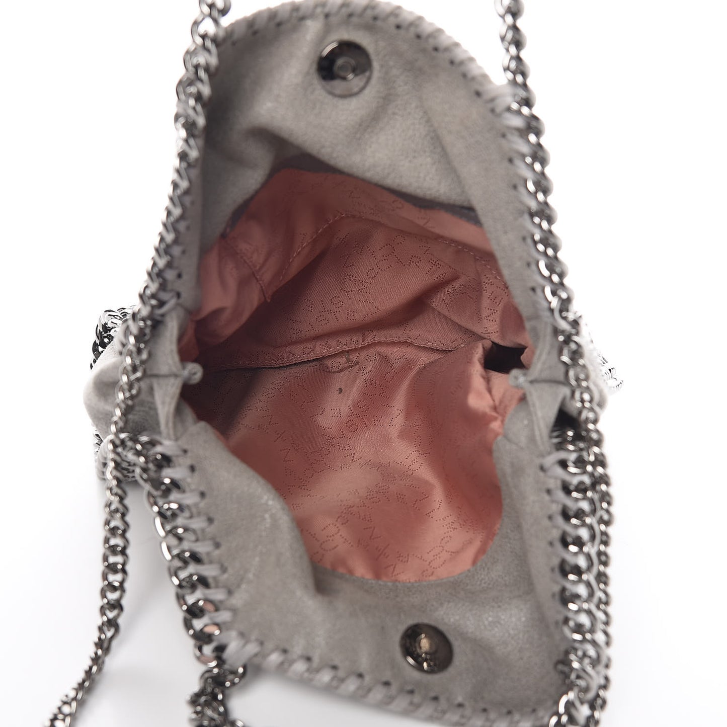 Shaggy Deer Mini Falabella Fold Over Tote Light Grey