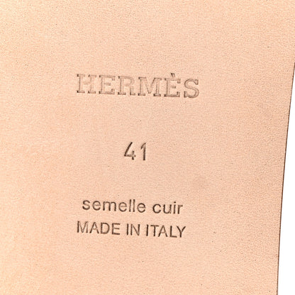 Hermes Box Calfskin Oran Sandals 41 Gold 7 of 9