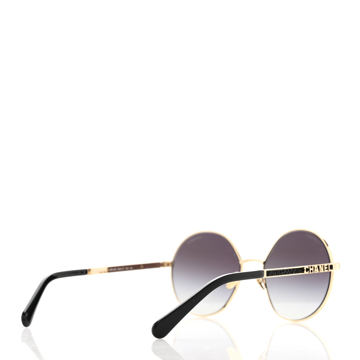Chanel Round Sunglasses 4269 Black and Gold 4 of 6