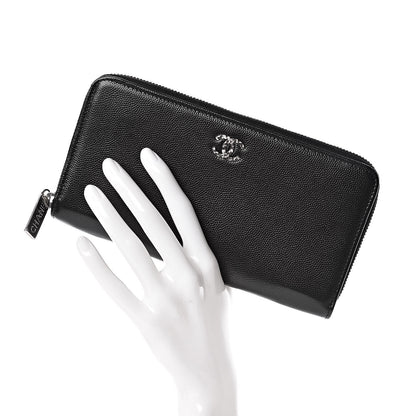 Chanel Caviar Sevruga Zip Around Wallet Black 2 of 9