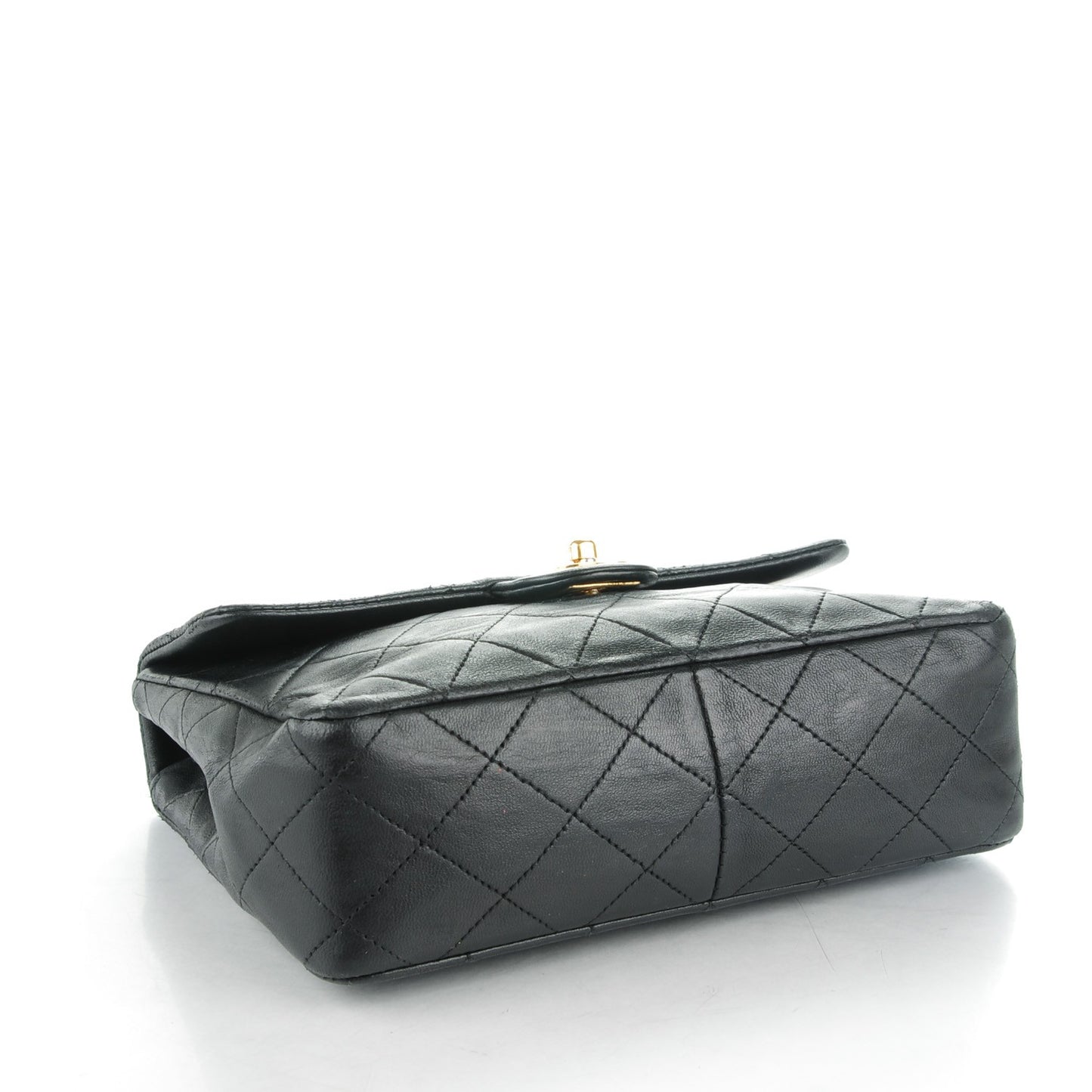 Lambskin Quilted Mini Square Flap Black